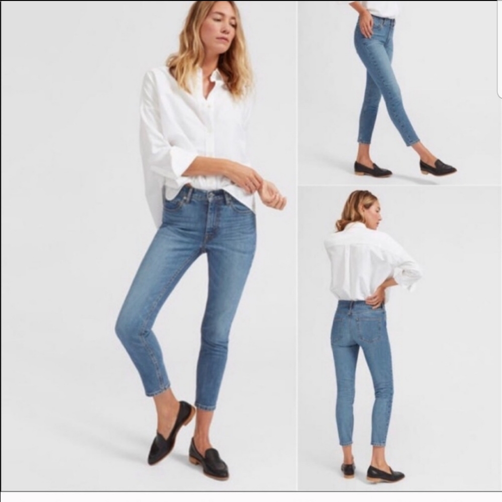 Everlane Ankle High Rise Blue Jeans